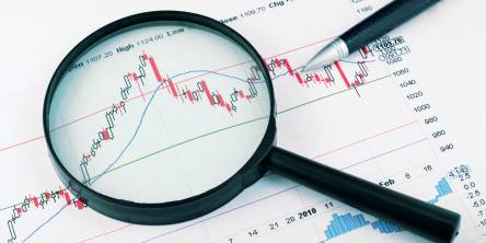 Magnifying glass stock market